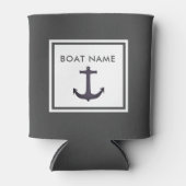 ボート航海のネームカスタムいかりキャプテン 缶クーラー (正面)