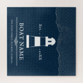 ボート航海のネームパーソナライズされた灯台 ジグソーパズル (横)