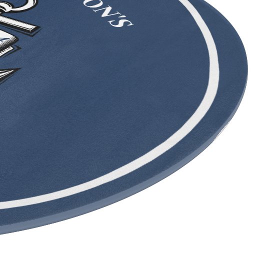 ボート航海のビーチハウスいかりファミリーネームエスト カッティングボード (角)