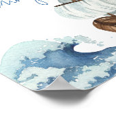 ボート航海のベビーシャワーありがとうござ来う ポスター (角)