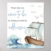 ボート航海のベビーシャワー封筒ステーション ポスター (正面)