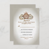 ボート航海のホイールと愛ハート結婚式RSVP 出欠カード (正面/裏面)