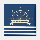 ボート航海のホイール、ネイビーブルーストライプホイール マグネット (正面)