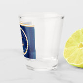 ボート航海の名いかりネイビーブルーとイエロー ショットグラス (右)