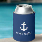 ボート航海の名いかりネイビーブルー 缶クーラー