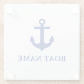 ボート航海の名いかりホワイト ガラスコースター (裏面)