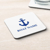 ボート航海の名いかりホワイト コースター (左側)