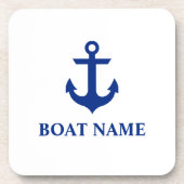 ボート航海の名いかりホワイト コースター (正面)