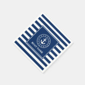 ボート航海の名いかりロープスターズブルーストライプズ スタンダードカクテルナプキン (角)