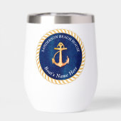 ボート航海の名いかりロープネイビーブルーイエロー (背面)