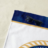 ボート航海の名いかりロープネイビーブルーイエロー ビーチタオル (インサイチュ)