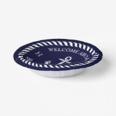 ボート航海の名いかりロープネイビーブルーホワイト ペーパーボウル (傾斜あり)