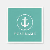 ボート航海の名いかりロープ スタンダードカクテルナプキン (正面)