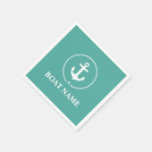 ボート航海の名いかりロープ スタンダードカクテルナプキン (角)