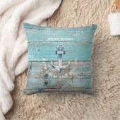 ボート航海の名いかり素朴ウッド クッション (ブランケット)