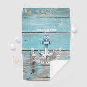 ボート航海の名いかり素朴ウッド ゴルフタオル (インサイチュ)