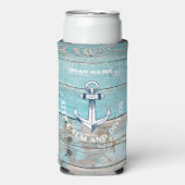 ボート航海の名いかり素朴ウッド スリム缶クーラー (Seltzer正面)