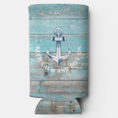 ボート航海の名いかり素朴ウッド スリム缶クーラー (裏面)