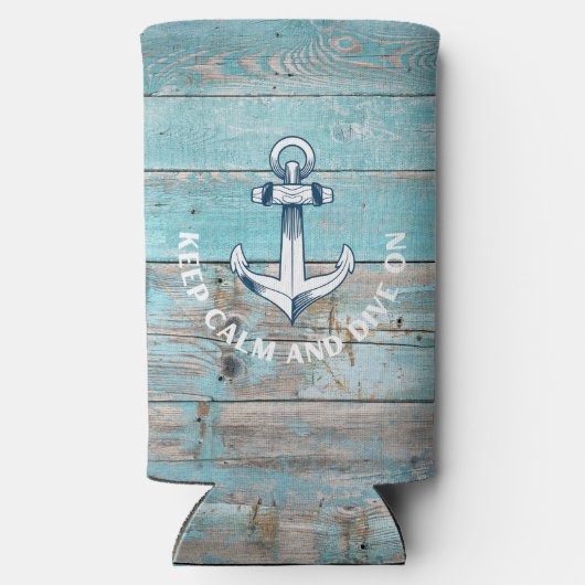 ボート航海の名いかり素朴ウッド スリム缶クーラー (裏面)