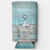 ボート航海の名いかり素朴ウッド スリム缶クーラー (正面)