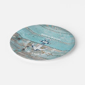 ボート航海の名いかり素朴ウッド ペーパープレート (アングル)