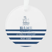 ボート航海の名、いかりシーネイビーブルーストライプの オーナメント (正面)