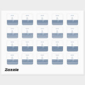 ボート航海の名、いかりシーネイビーブルーストライプの スクエアシール (シート)