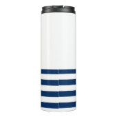 ボート航海の名、いかりシーネイビーブルーストライプの タンブラー (裏面)