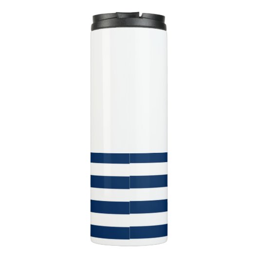 ボート航海の名、いかりシーネイビーブルーストライプの タンブラー (裏面)