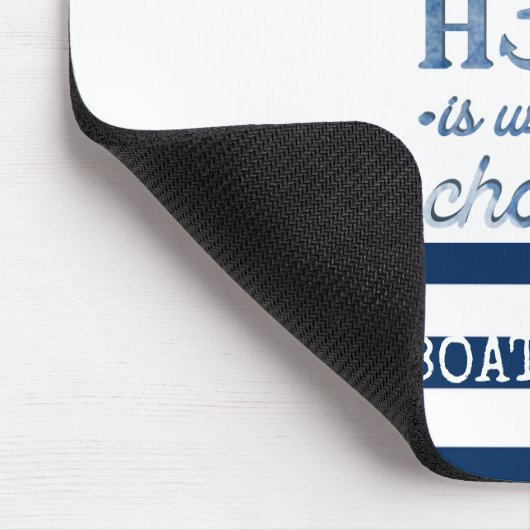 ボート航海の名、いかりシーネイビーブルーストライプの マウスパッド (コーナー)