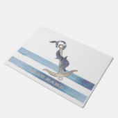 ボート航海の名，いかりドルフィンストライプズ ドアマット (アングル)