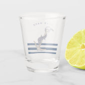 ボート航海の名、いかりドルフィンネイビーブルー ショットグラス (裏面)