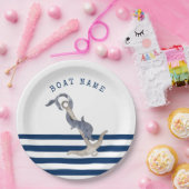 ボート航海の名、いかりドルフィンネイビーブルー ペーパープレート (パーティー)