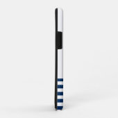 ボート航海の名、いかりネイビーブルーストライプズ Case-Mate iPhoneケース (裏面/右)