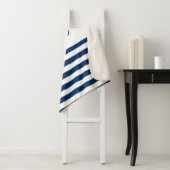 ボート航海の名、いかりネイビーブルーホワイトストライプズ シェルパブランケット (インサイチュ)