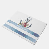 ボート航海の名、いかり花ストライプ類 ドアマット (アングル)