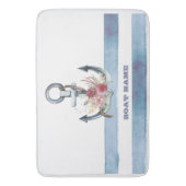 ボート航海の名、いかり花ストライプ類 バスマット (正面縦)