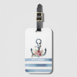 ボート航海の名、いかり花ストライプ類 ラゲッジタグ