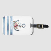 ボート航海の名、いかり花ストライプ類 ラゲッジタグ (正面横)