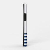 ボート航海の名、いかり、ロープ、ネイビーブルーストライプ Case-Mate iPhoneケース (裏面/右)