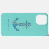 ボート航海の名、いかり、ロープ、ミントグリーン Case-Mate iPhoneケース (裏面 (横))