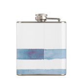 ボート航海の名、いかり、ロープ、ライトブルーのストライプ フラスク (裏面)