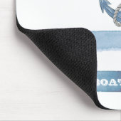 ボート航海の名、いかり、ロープ、ライトブルーのストライプ マウスパッド (コーナー)