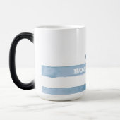 ボート航海の名、いかり、ロープ、ライトブルーのストライプ モーフィングマグカップ (左)