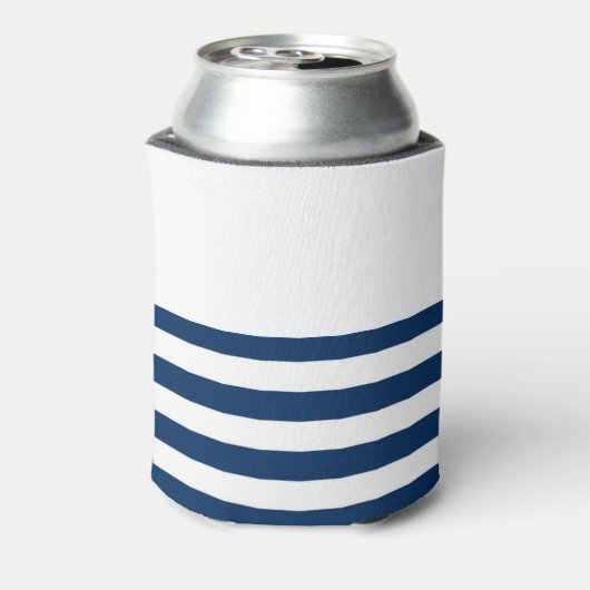 ボート航海の名、金ゴールドいかりネイビーブルーストライプズ 缶クーラー (缶裏面)