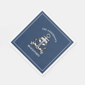 ボート航海の船いかりビーチ誕生日パーティー スタンダードランチョンナプキン (角)