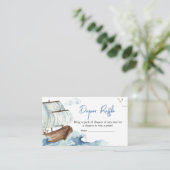 ボート航海の赤ちゃんシャワーおむつラッフル エンクロージャーカード (スタンド正面)