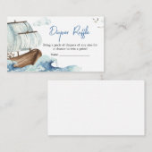 ボート航海の赤ちゃんシャワーおむつラッフル エンクロージャーカード (正面/裏面)