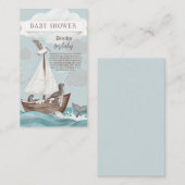 ボート航海の赤ちゃんシャワーベビー本 エンクロージャーカード (正面/裏面)
