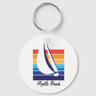 ボート色のSquare_Myrtleのビーチのkeychain キーホルダー